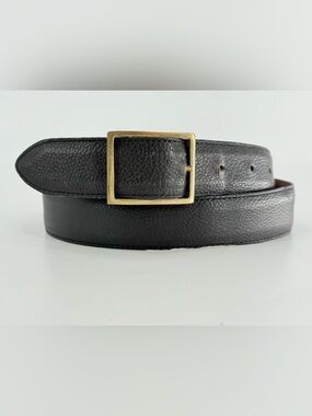 Bosca Wilson’s Leather Black Mens Vintage Belt 34 Pebbled Leather